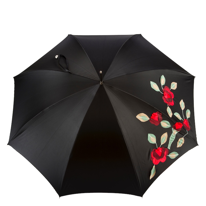 Pasotti SpanishFeel Umbrella with Red Roses Applications, Double Cloth