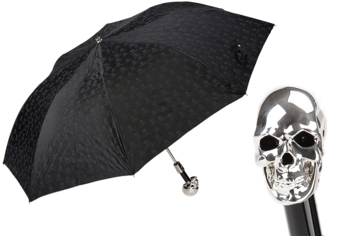 Pasotti Men Skulls Print Silver Skull Umbrella的圖片搜尋結果