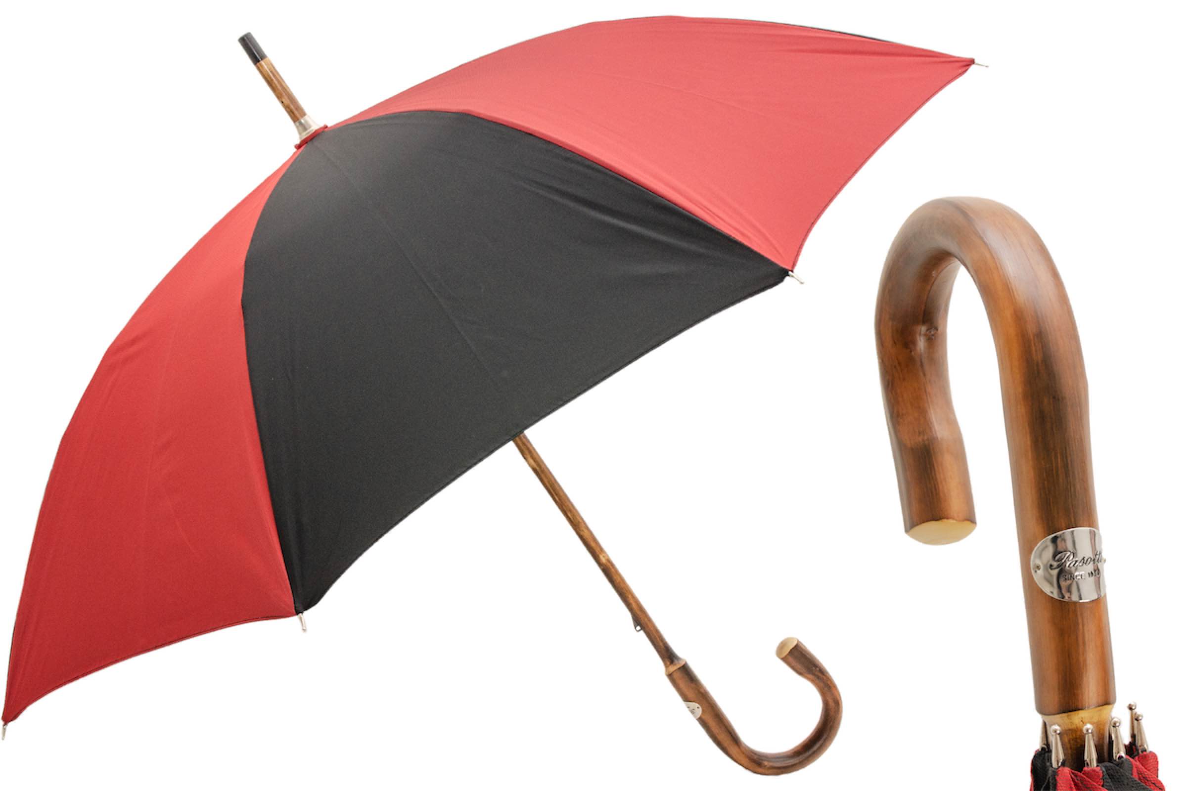 142 Oxf418 C Solid Chestnut Red & Black Umbrella