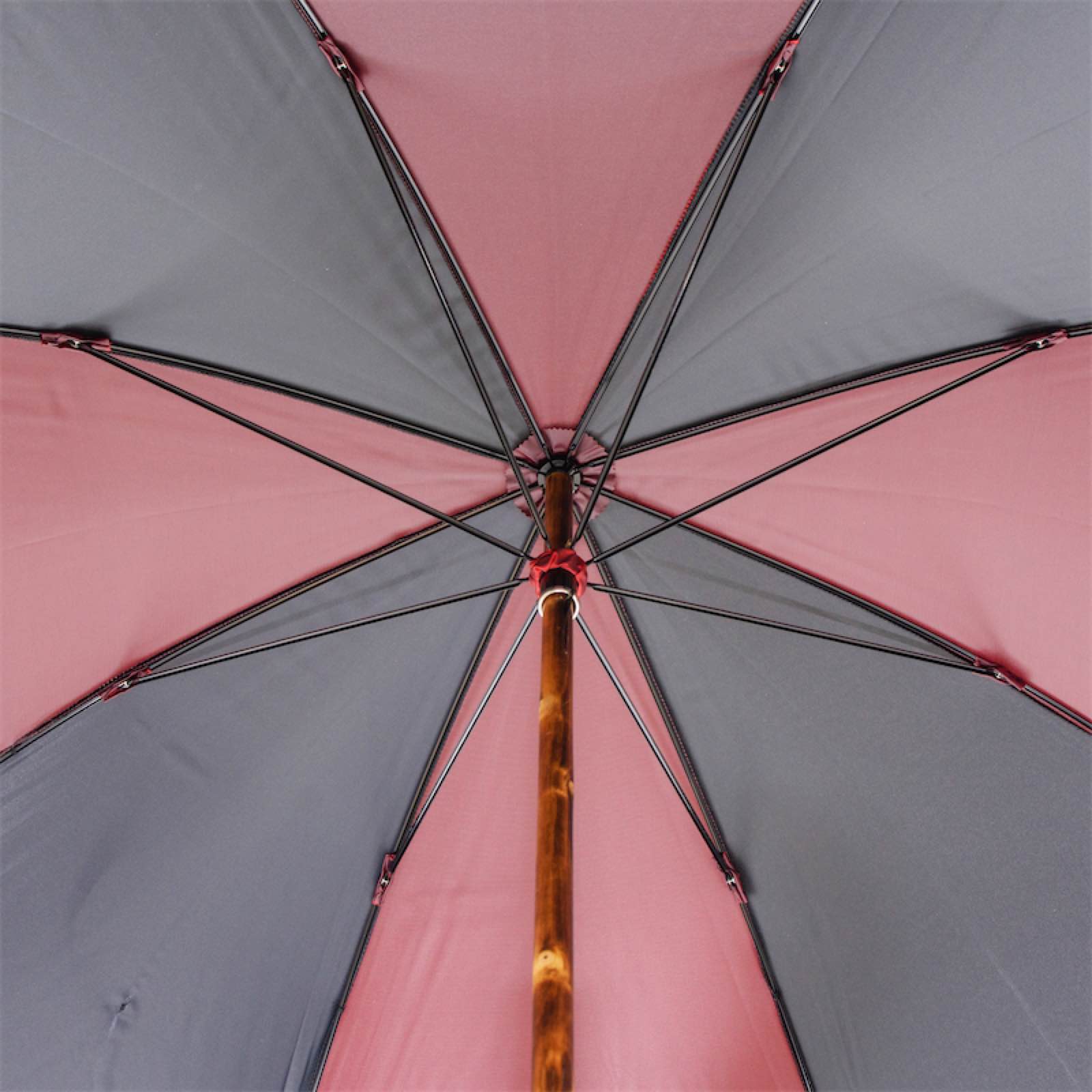 142 Oxf418 C Solid Chestnut Red & Black Umbrella