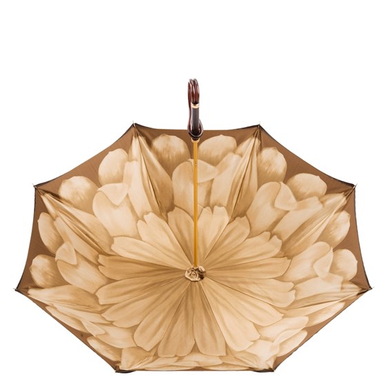 Pasotti Brown Dahlia Umbrella, Double Cloth - Elegant Umbrellas