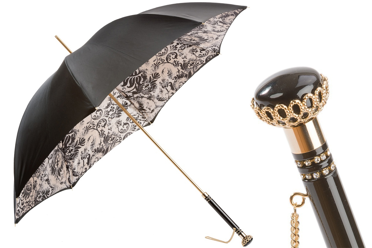 Pasotti Floral Doodles Umbrella with Leaves, Double Cloth
