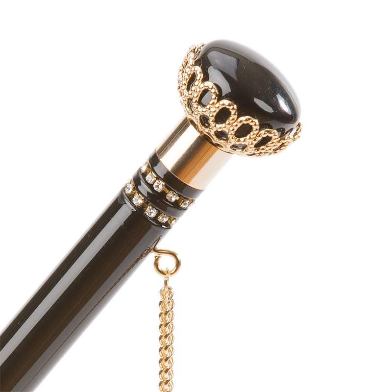 ★Pasotti★名品 イタリア傘★Floral Doodles - Black Pasotti Floral Doodles Umbrella with Leaves, Double Cloth