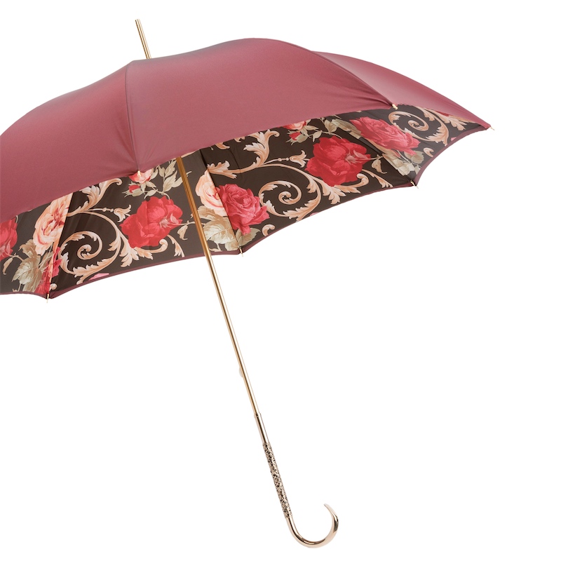 Pasotti Burgundy Vintage Umbrella, Double Cloth - Elegant