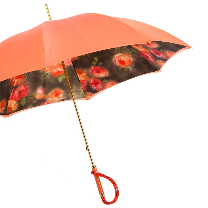 Pasotti Orange Flowers Umbrella, Double Cloth - Bespoke Umbrellas