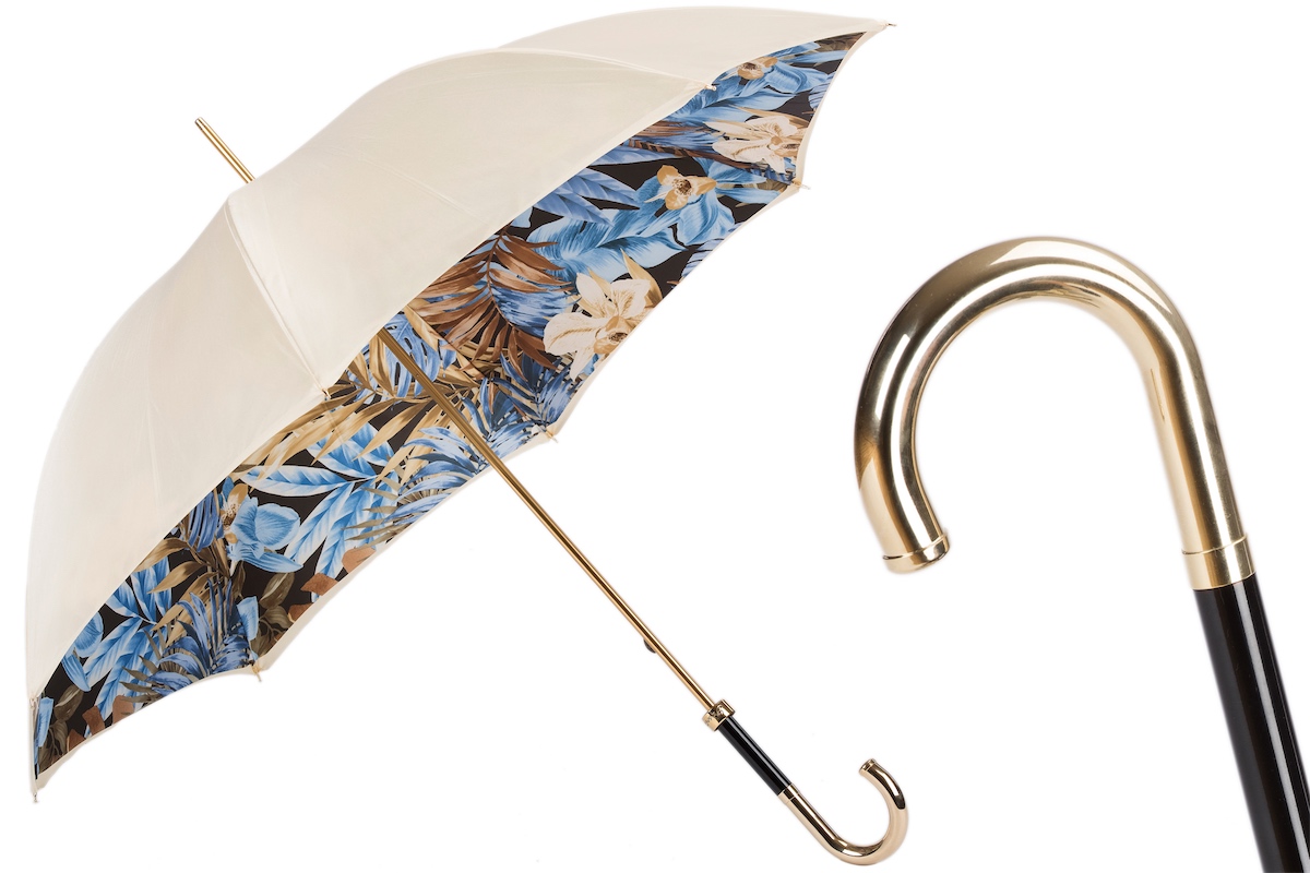 Pasotti Jungle Print Umbrella, Double Cloth - Luxury Umbrellas