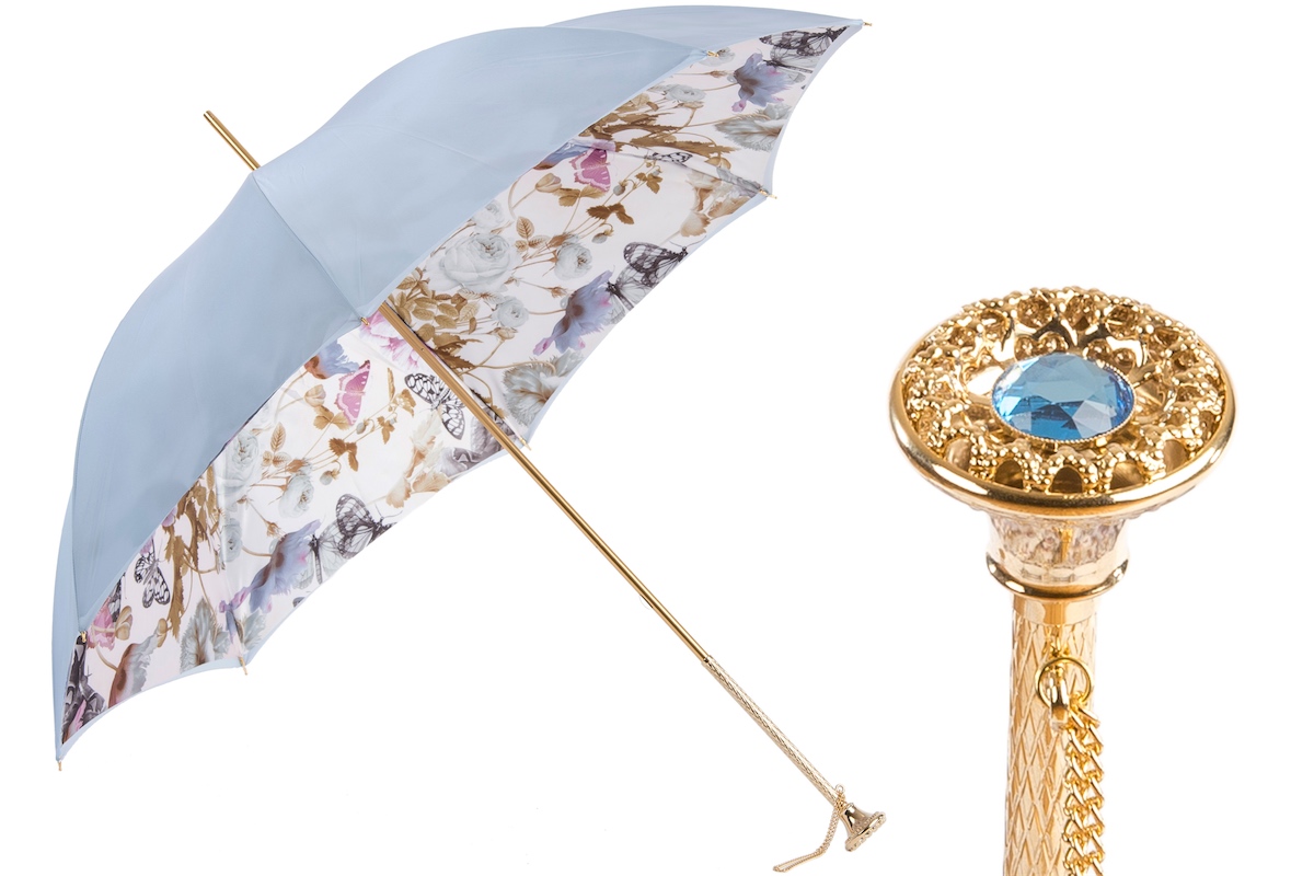 189 58979-4 P16 - Light Blue Nature Umbrella with Butterflies
