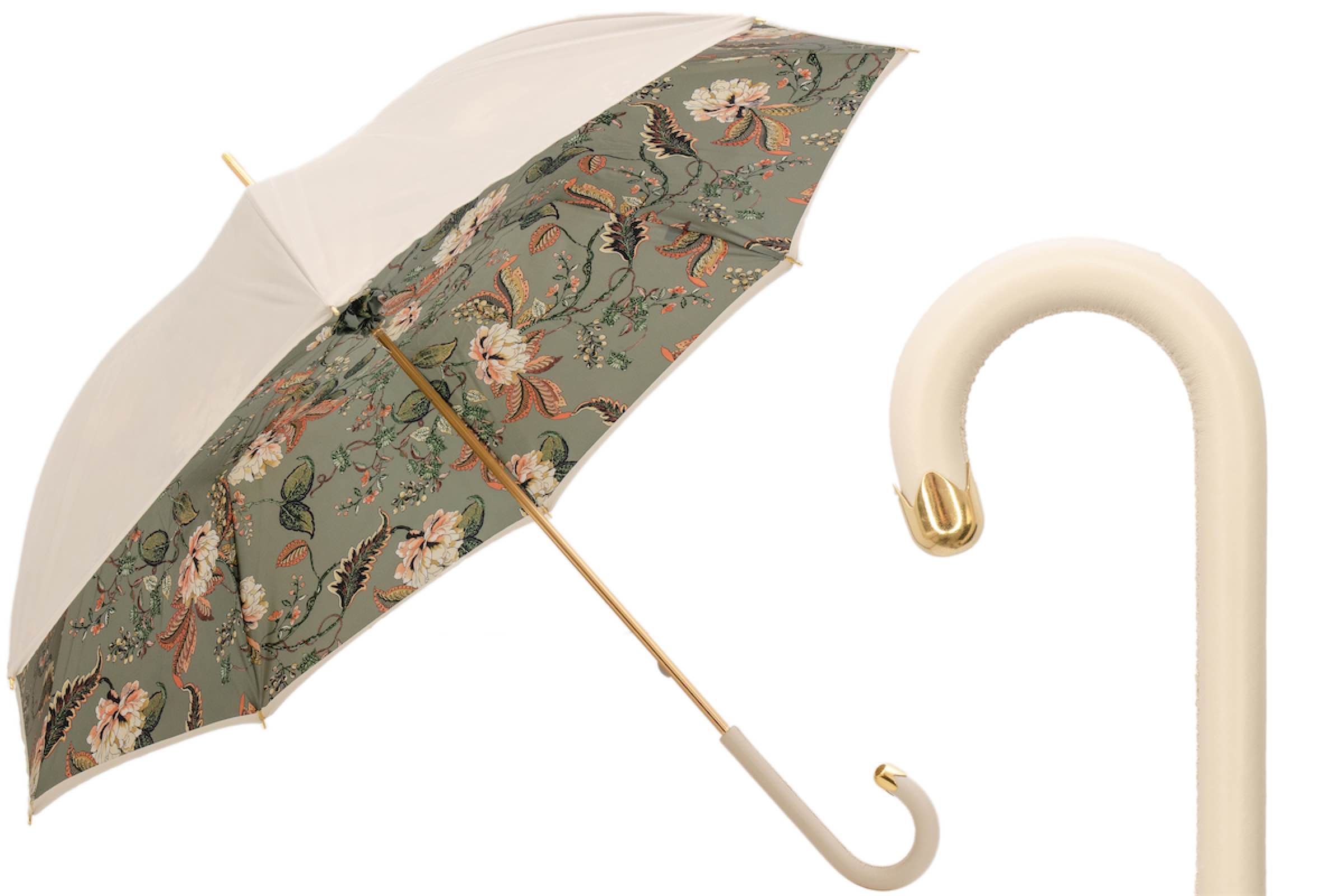 nacido legal seguro Paraguas clásicos para mujeres - Hermosa paraguas para las mujeres - Mango  en cuero, tela de seda
