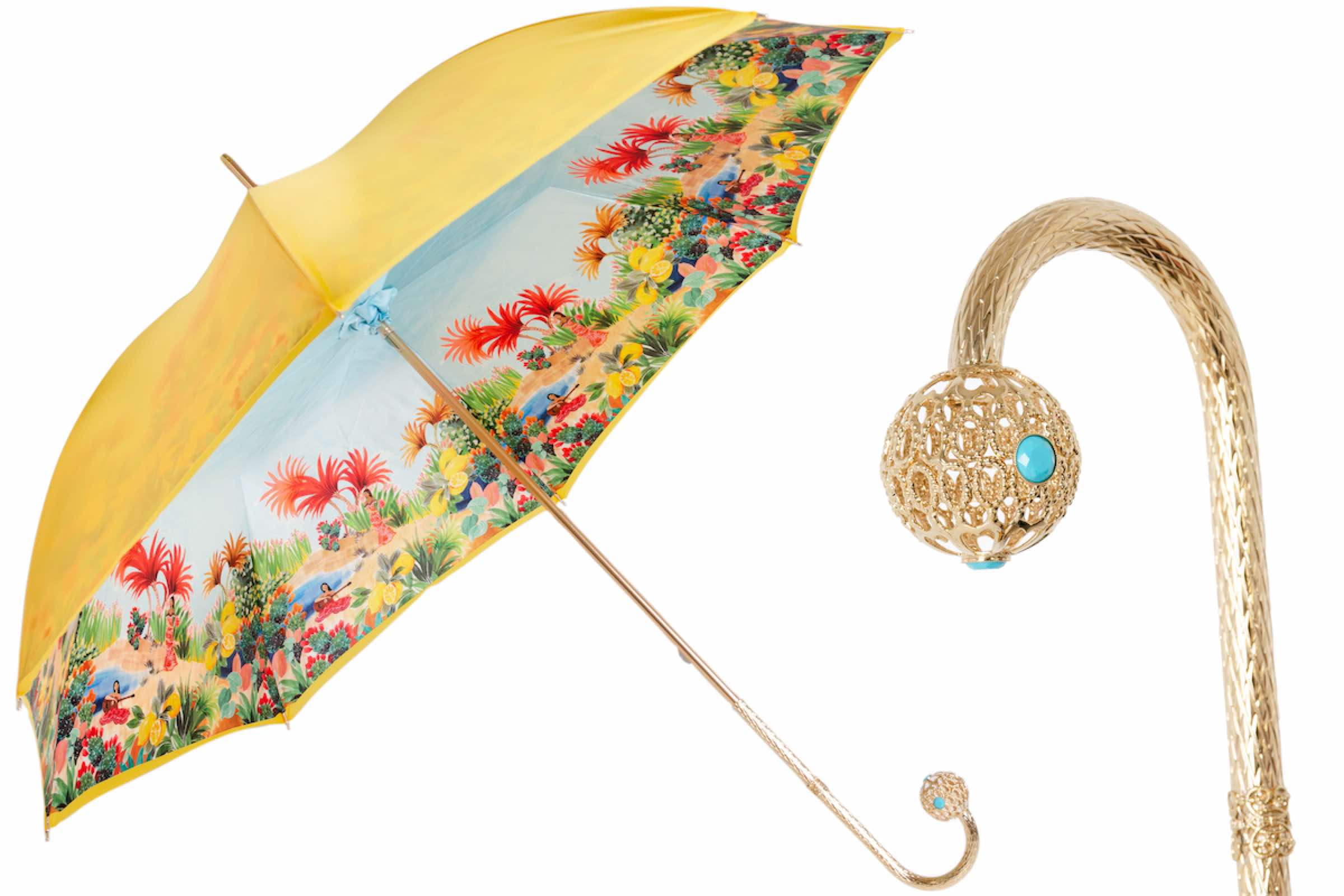 Manía Explicación Adelantar Paraguas para Mujer Floreado - Hermosos paraguas italianos para Mujeres con  las flores y mango de lujo