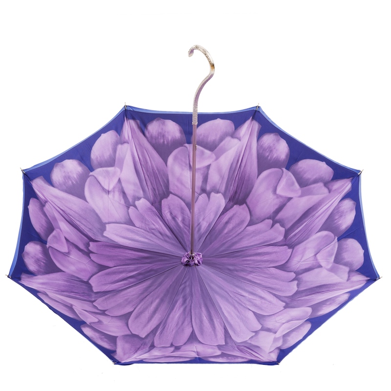 Pasotti Purple Dahlia Umbrella, Double Cloth - Handmade