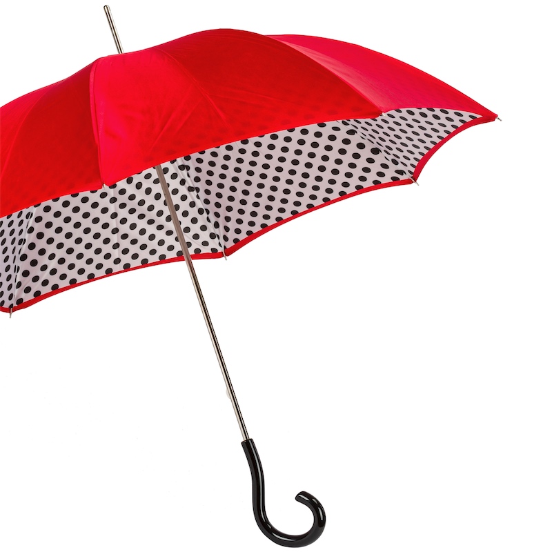 ★Pasotti★名品 イタリア傘★Bright Red Polka Dots Pasotti Bright Red Polka Dots Umbrella, Double Cloth