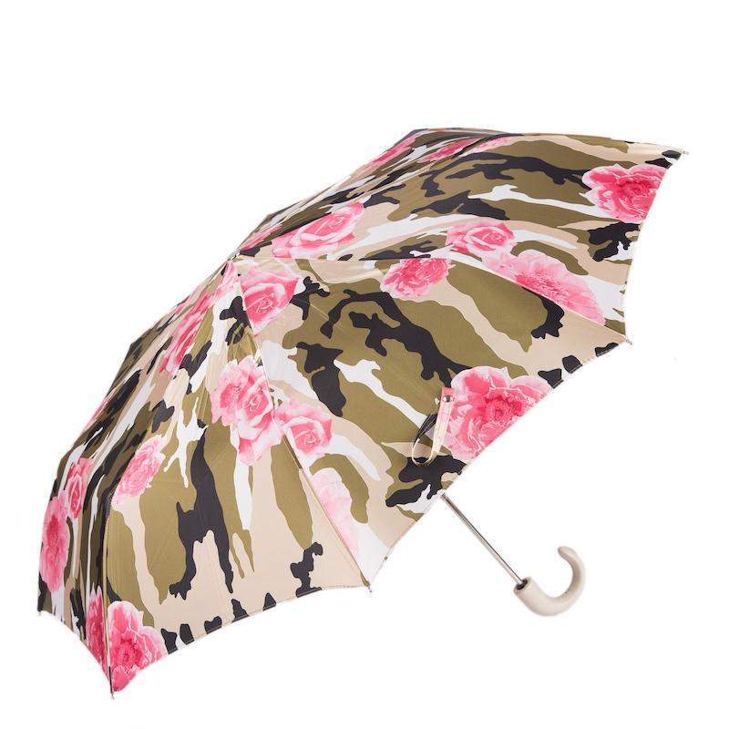 Pasotti Camouflage Folding Umbrella with Roses Exclusive Umbrellas