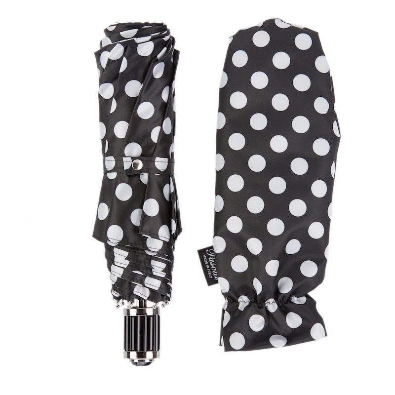 ★Pasotti★名品 イタリア傘★Black and White Dot Umbrella Pasotti Black and White Polka Dots Folding Umbrella