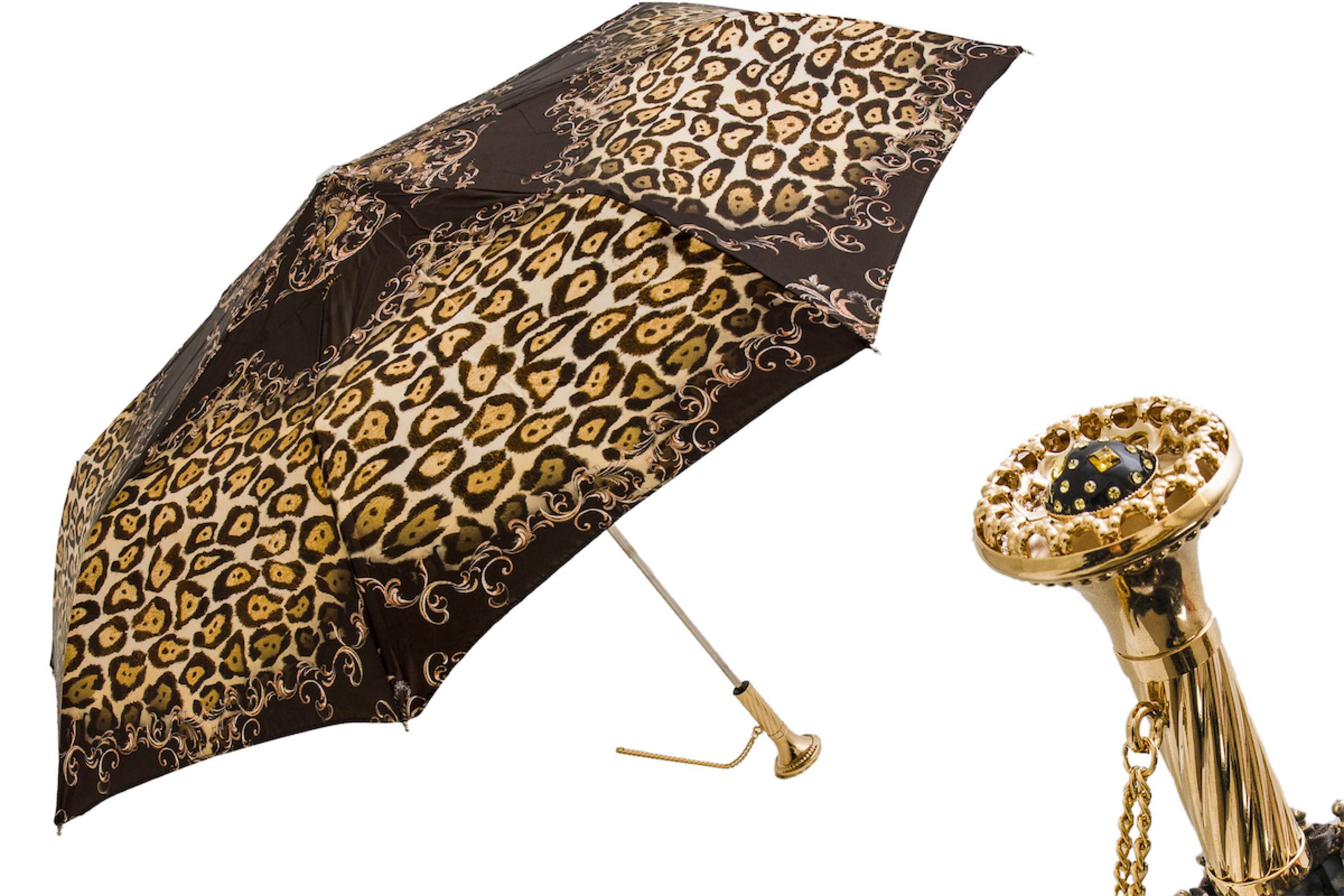 257 5A1431 P41 Leopard Print Folding Umbrella