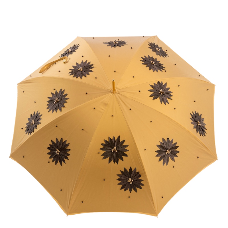 Pasotti Umbrella with Hand Applied Sunflowers and Swarovski 
