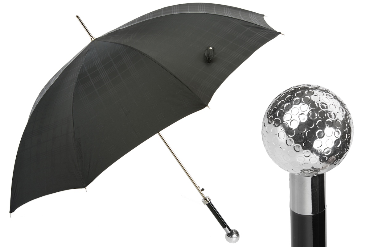 Pasotti Silver Golf Ball Umbrella Silver Umbrella