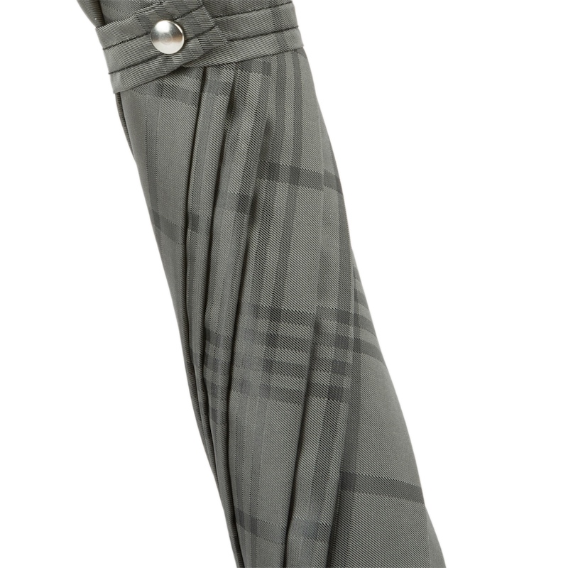 Pasotti Grey Check Umbrella Silver Owl Handle Designer Umbrella