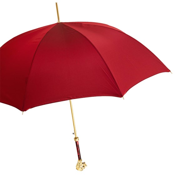 Kompleks afbryde rent 479FA Oxf-4 W37PR - Red Umbrella with Gold Lion Handle, with Case and Ring