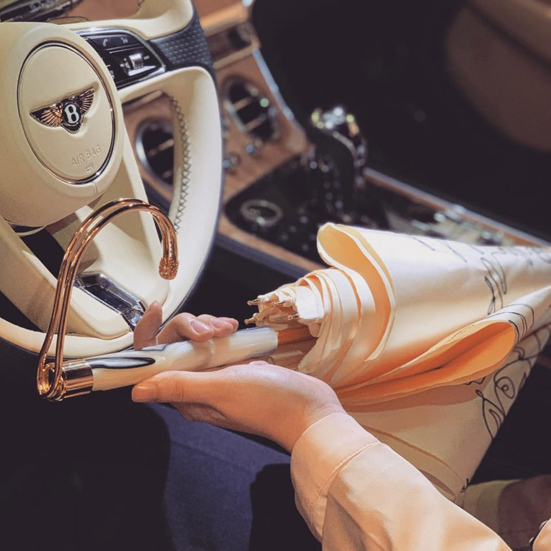 ★Pasotti★名品 イタリア傘★Umbrella Palla Ottone - Ivory Pasotti Ivory Woman's Decorated Umbrella (background image