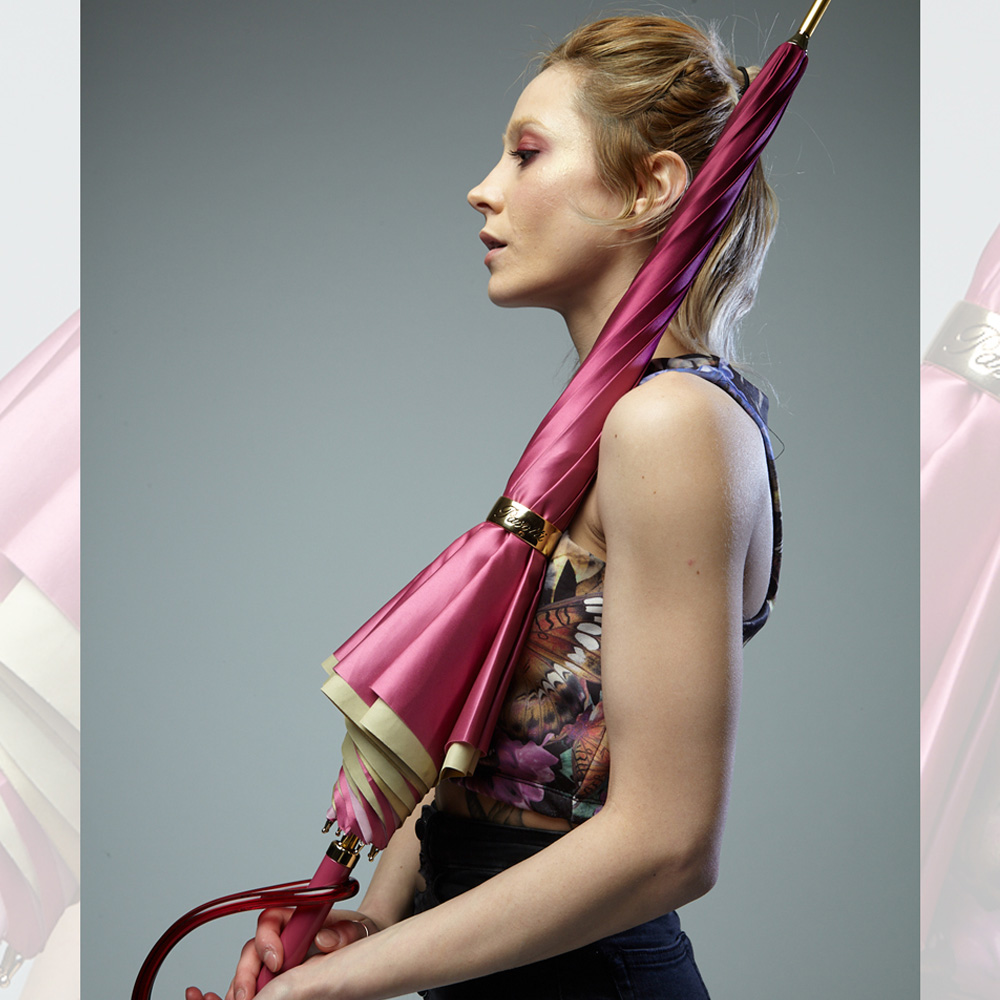 Pasotti Fuchsia Dahlia Umbrella, Double Cloth - Dahlia Umbrellas